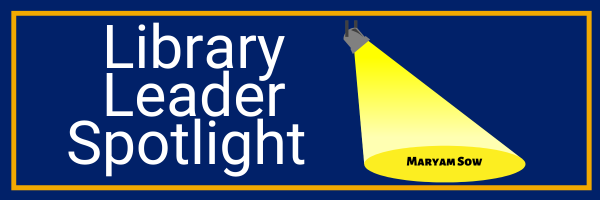 Header of a spotlight shining on the name Maryam Sow.