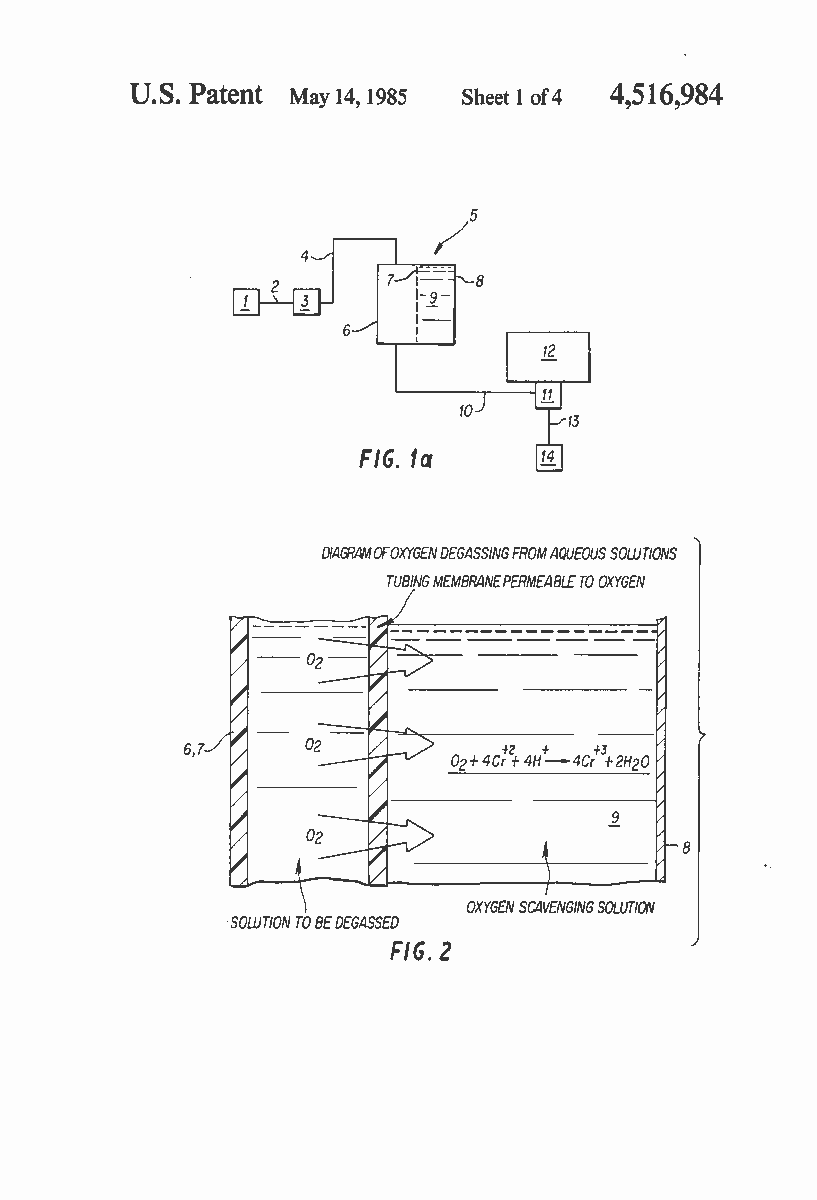Black and white illustration of the degassing process, part of Emory's first patent