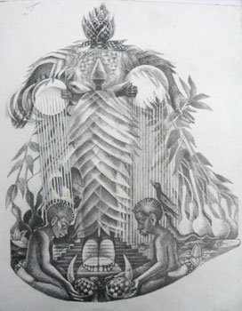 John Biggers Sketch for "Our Grandmothers"