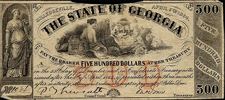 Georgia Confederate $500 bill