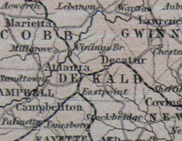 1850 Map of Georgia and Florida