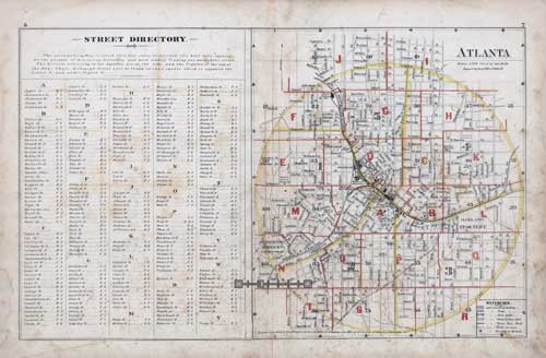 Street Directory, Atlas of Atlanta 1878