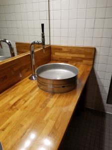 One of the sinks at Slice & Pint