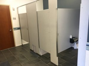 Stalls in Longstreet Means women’s restroom