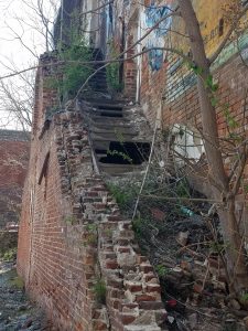 The stairs of an old building