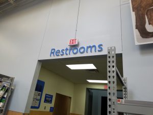 The restroom sign at Walmart