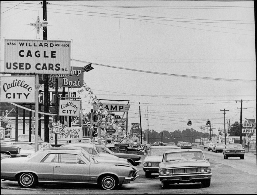"Expanding commercial areas blossom with signs along Buford Highway; but DeKalb's new zoning law has many wondering if it is the answer." - AJC, 1967 (from GSPA)