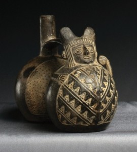 Double-Chambered Spondylus Shell-Human Effigy Vessel. Chimu, Central Andes, North Coast. Late Intermediate Period, 1100 - 1450 CE. 1989.008.033. Gift of William C. and Carol W. Thibadeau. Photo by Michael McKelvey