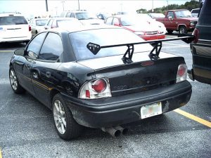 Photo of a poorly modified "tuner car"