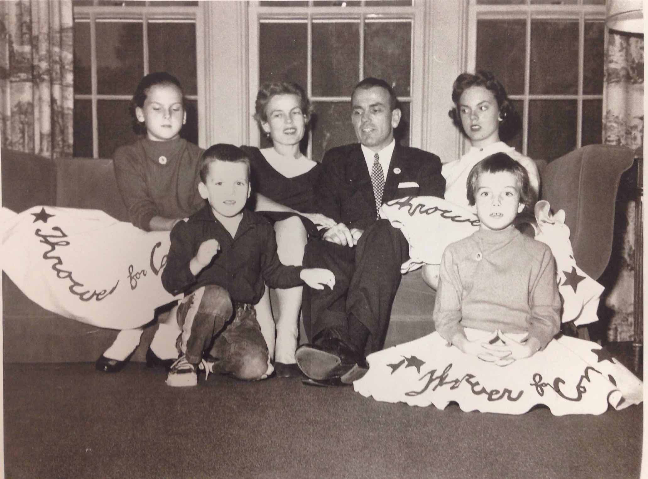 Thrower For Congress Skirts, Randolph Thrower and his family, 1956