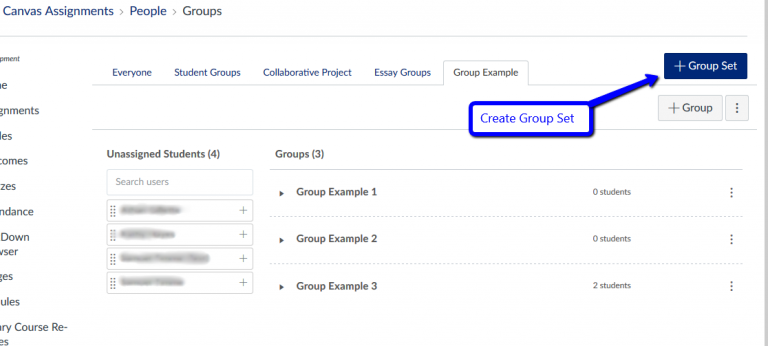 how to set up group assignments in canvas