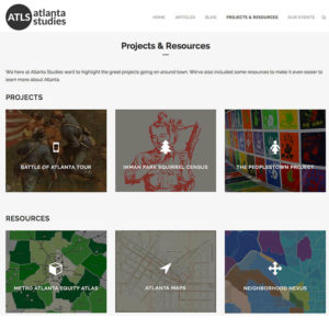 Click to expand screenshot of Atlanta Studies Projects and Resources page