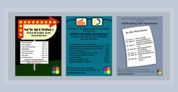 Banner featuring three flyers for the Summer 2020, Fall 2020, and Spring 2021 Workshops series respectively