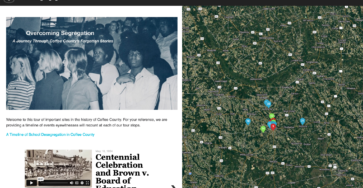 Screenshot of the Landing Page for the Overcoming Segregation OpenTour Site