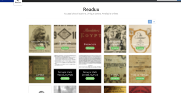 Screenshot of the Readux Legacy Homepage