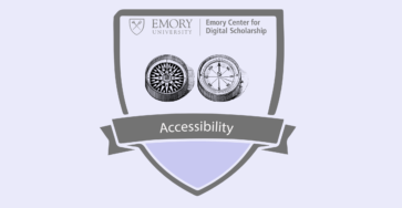 Header image for the Accessibility Course showing the Emory shield and the banner reading "Accessibility"