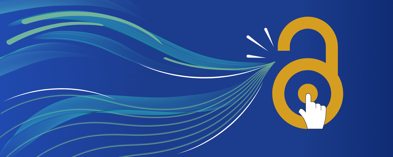 A logo symbolizing open access publishing. It shows a golden lock on blue background that is being opened by a click of a cursor.