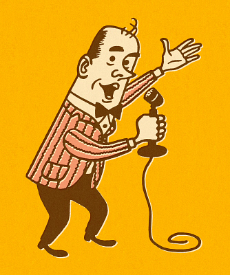 Illustration of man with a microphone