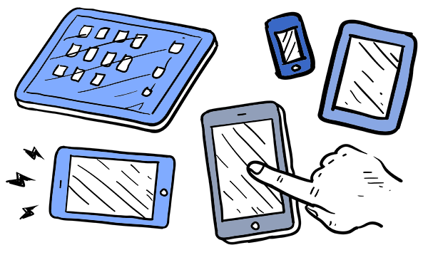 sketches of smart mobile devices