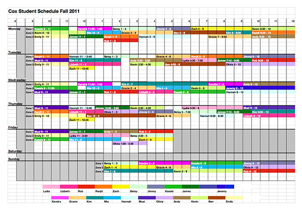 Image of a colorful spreadsheet