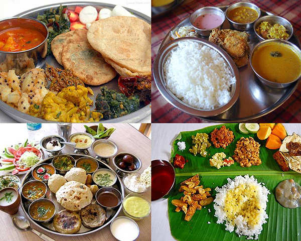 Photo of a wide variety of Indian cooking