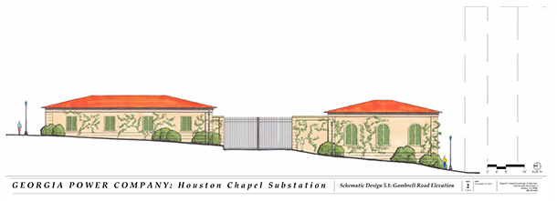 Gambrell Road elevation illustration of new substation