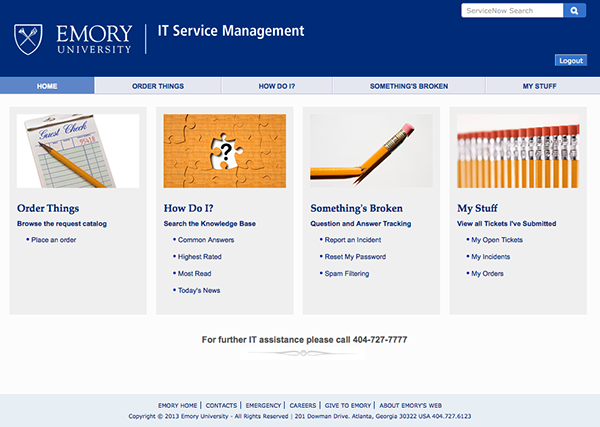 Screen image of new web page