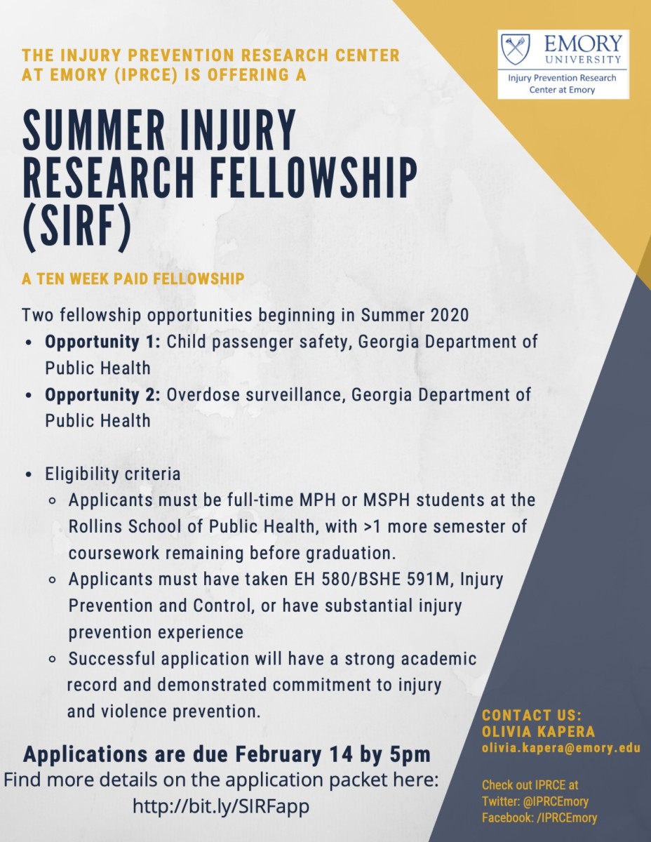 Summer Injury Research Fellowship Iprce The Confounder