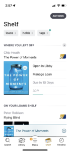 libby app digital shelf screenshot