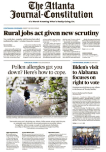AJC newspaper front page image