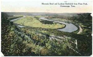 Postcard showing Moccasin Bend and the Lookout Mountain Battlefield in 1906