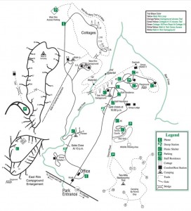 Map of all the facilities in Cloudland Canyon State Park