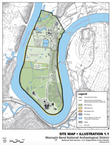 Map of all the facilities on Moccasin Bend