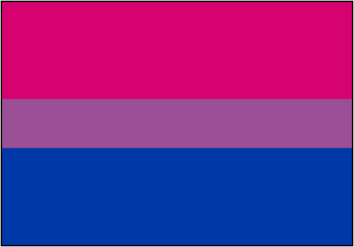 Image of the bisexuality pride flag.