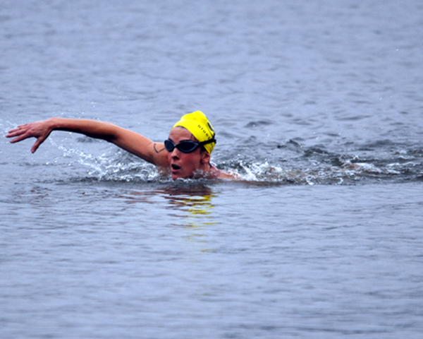 Photo of a woman swimming.