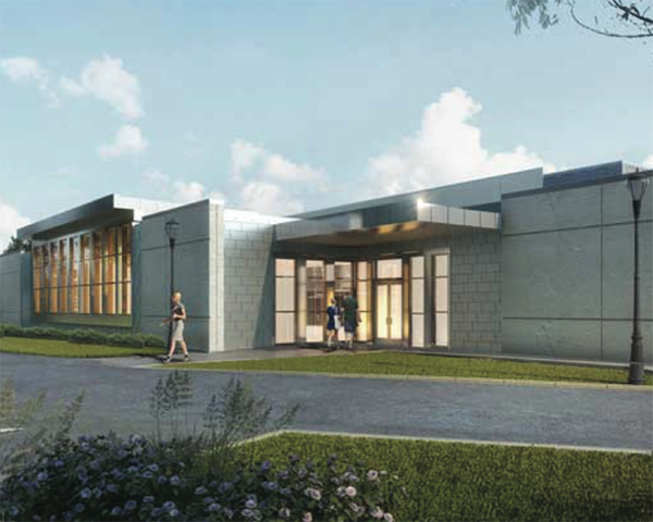 Architectural rendering of new building