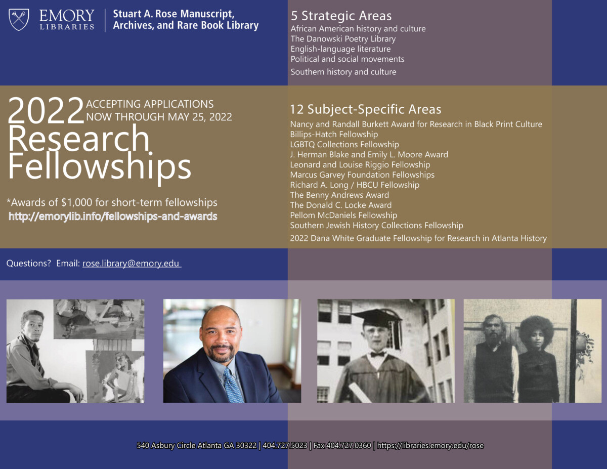 2022 Research Fellowships – Rose Library News