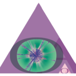 logo for Sponsoring Consortium for Open Access Publishing in Particle Physics featuring purple triangle and letters OA encased within. Center of the letter O is green with patterns like a plasma ball.