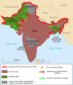 The partition of India (1947) Image by themightyquill/CC Licensed