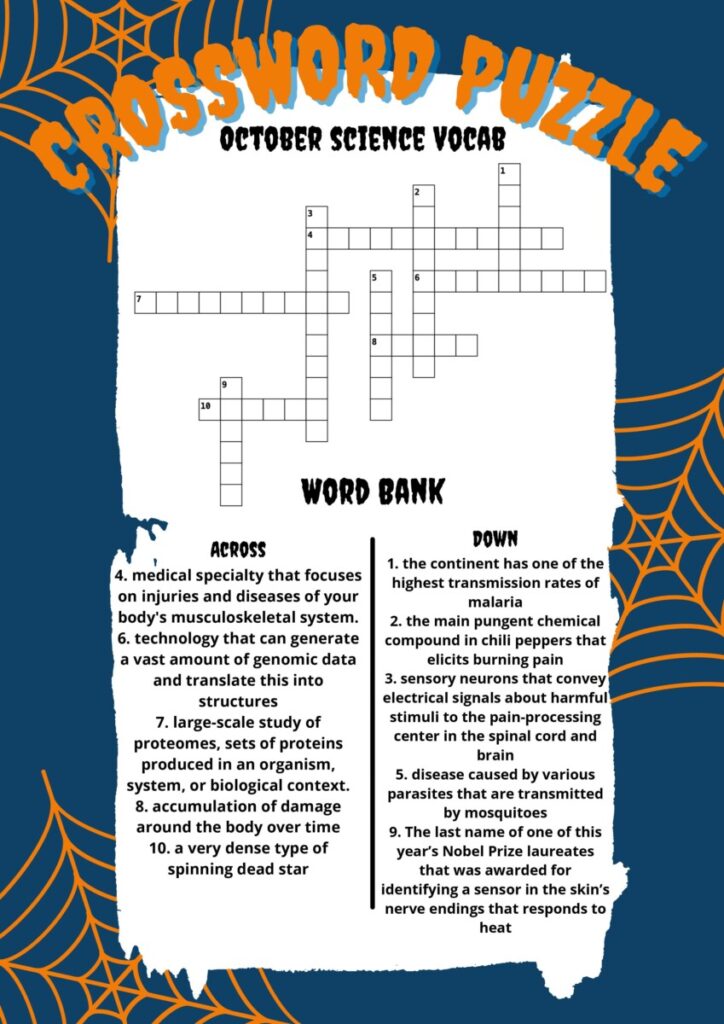 October Crossword Puzzle Pathways for Undergraduate Researchers at Emory