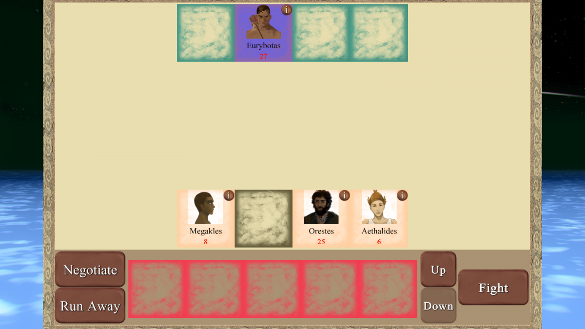 Screenshot of the pirate fight mini-game.