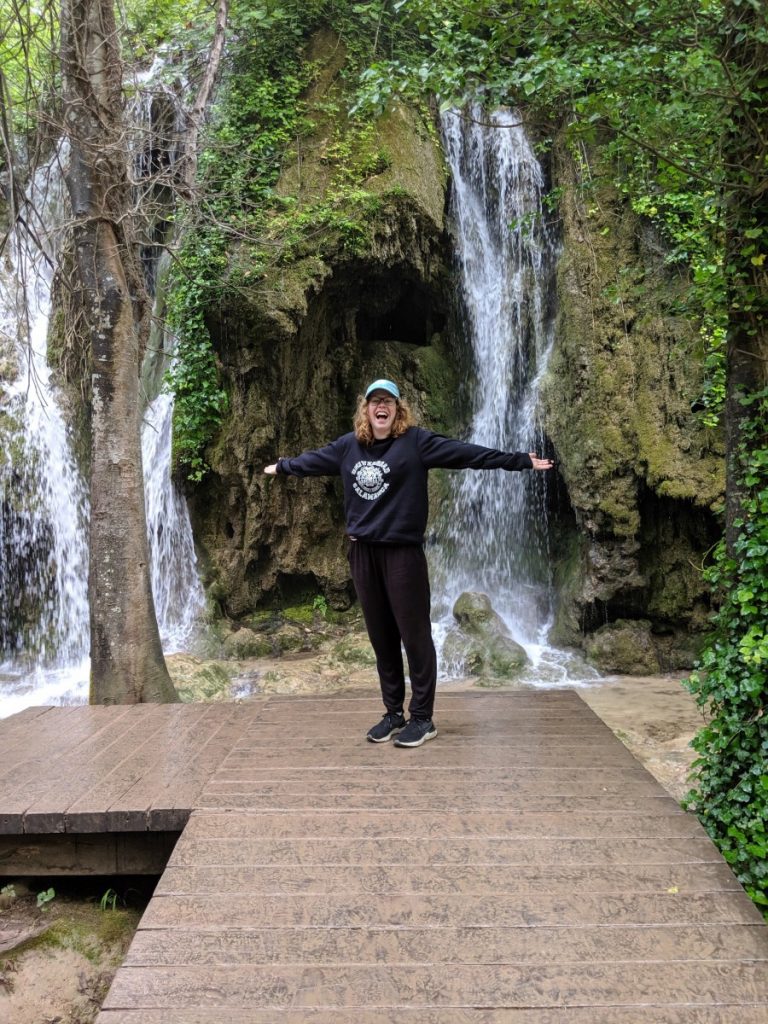 Here I am in front of a waterfall in Krka National Park in Croatia, where I travelled the summer after my semester abroad.