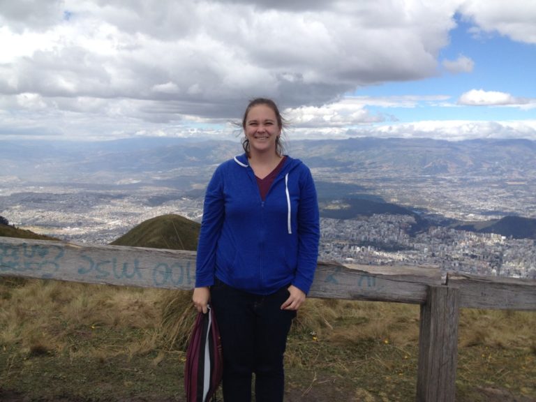 Visiting the TelefériQo for a scenic view of Quito, Ecuador, where Sarah spent a summer living with a host family and completing an internship.