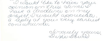 Dixie Dowis Letter