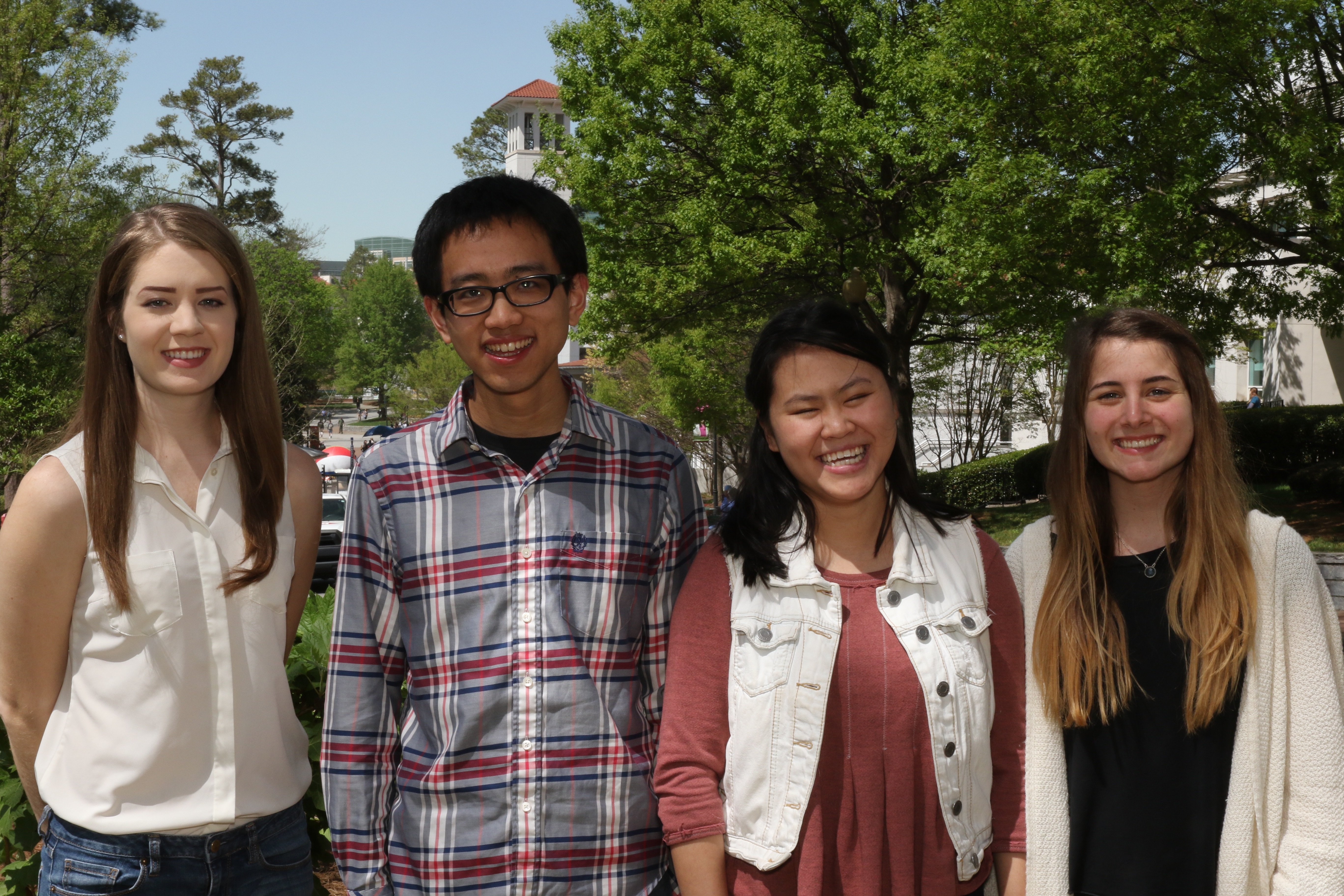 From left to right: Emily Moore, Zixuan (Armstrong) Li, Samantha Keng, & Hannah Conway