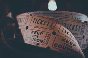 a roll of paper tickets