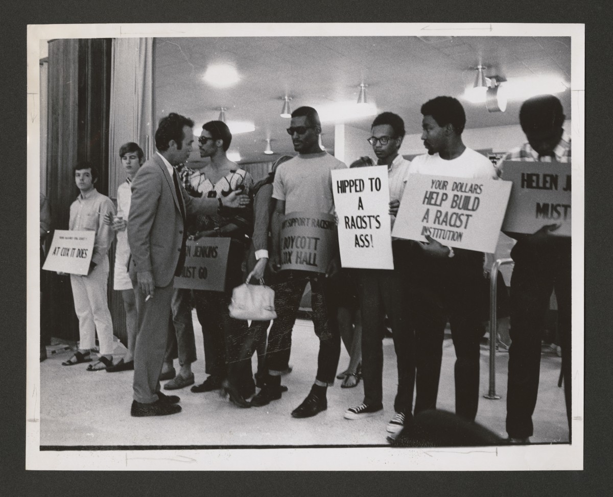 Black students protest in the chapel in 1969.