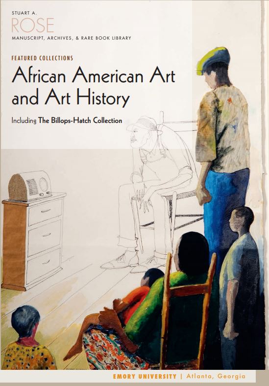 The cover of the Rose Library's pamphlet on its African American art and art history collections features a drawing by Benny Andrews.