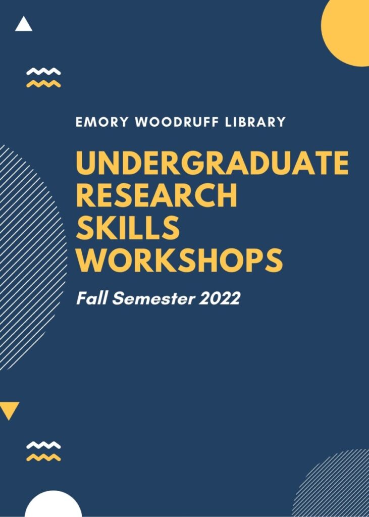 Fall 2022 library workshops