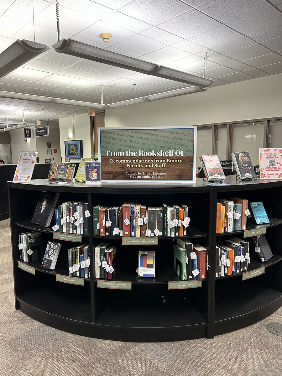 Emory faculty and staff reading recommendations exhibit